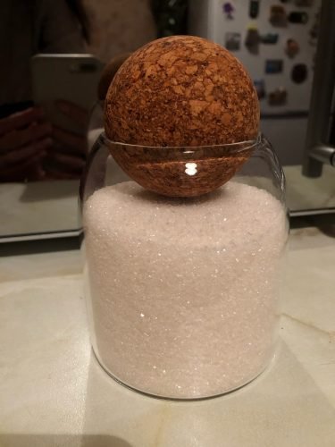 Glass Storage Jar Ball Cork Lid photo review